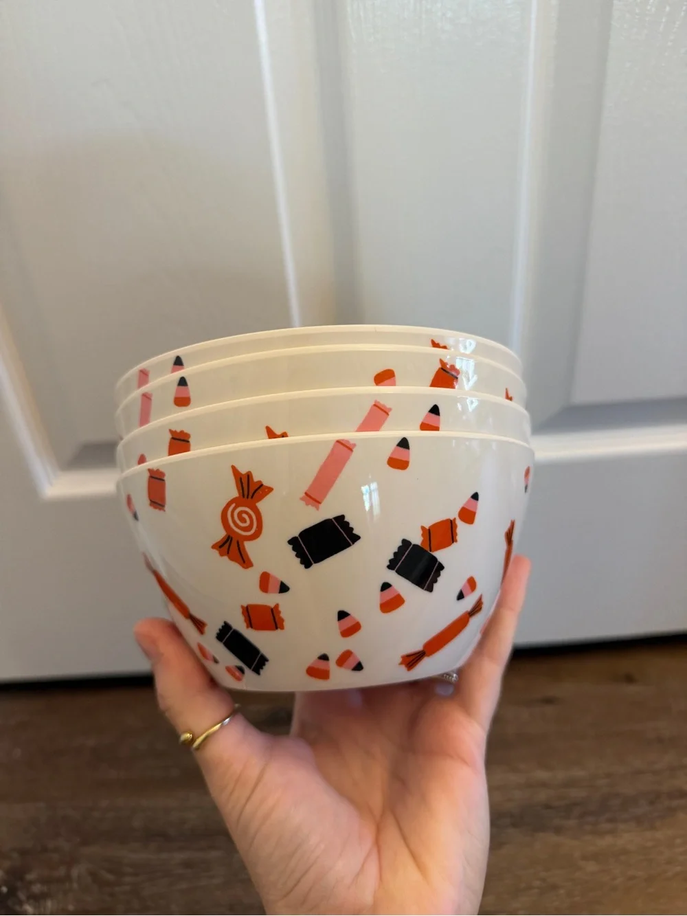 Hyde & EEK! Plastic Candy Pattern Halloween Bowls - Set of 4